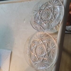 Elegant Clear Glass VINTAGE SAUCERS